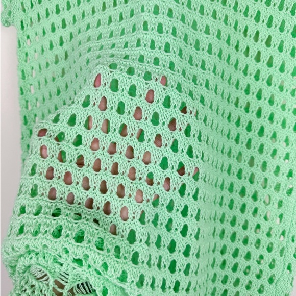 Jeanne Pierre Mint Green Open-Knit Tunic Dress - Picture 3 of 8